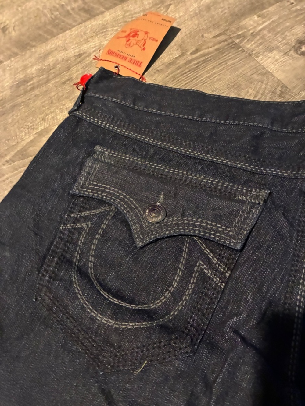 True Religion Jeans Men’s SZ 44 Ricky Big QT Blue Black Grey Made In Usa - Picture 9 of 16